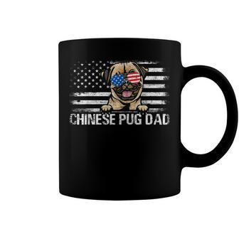 Chinese Pug Dad American Flag 4Th Of July Patriotic Gift Coffee Mug - Seseable