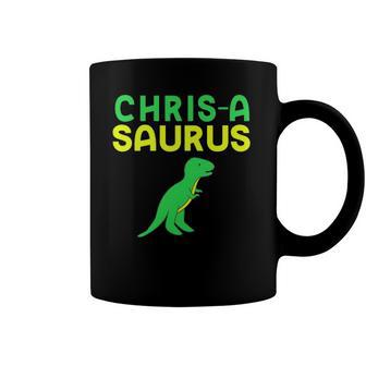 Chris-A-Saurus Dinosaur Kids Namerex Tee Coffee Mug | Mazezy