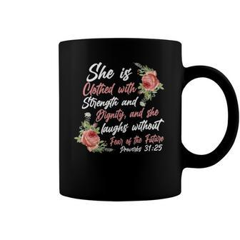 Christian Bible Verse Quote Rose Flower Proverbs 3125 Bible Verse Coffee Mug | Mazezy