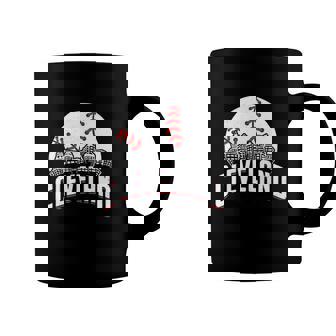 Cleveland Baseball Cityscape Skyline Retro Fan Coffee Mug | Mazezy