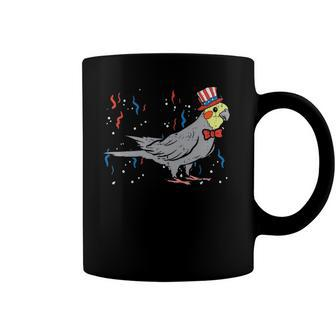 Cockatiel Bird American Flag Usa 4Th Of July Fourth Animal Coffee Mug | Mazezy