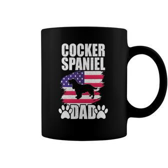 Cocker Spaniel Dad Dog Lover American Us Flag Coffee Mug | Mazezy