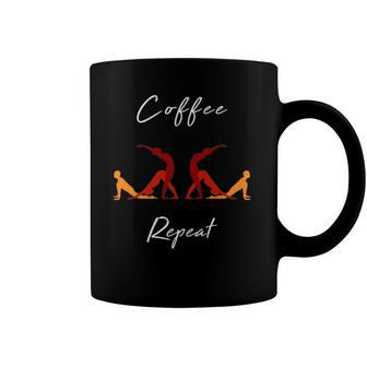Coffee Yoga Repeat Workout Fitness Coffee Mug | Mazezy