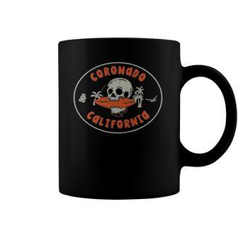Coronado California Ca Retro Surfer Beach Front & Back Coffee Mug | Mazezy