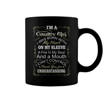 Country Girl Country Girl I Was Born With My Heart On My Sleeve Coffee Mug - Seseable