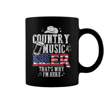 Country Music And Beer Thats Why Im Here V2 Coffee Mug - Seseable