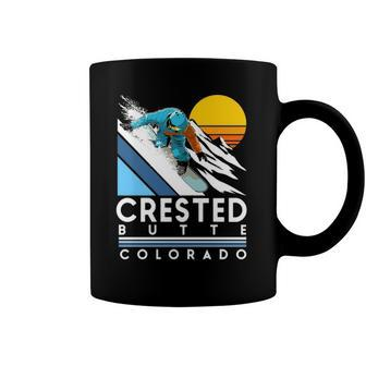 Crested Butte Colorado Retro Snowboard Coffee Mug | Mazezy