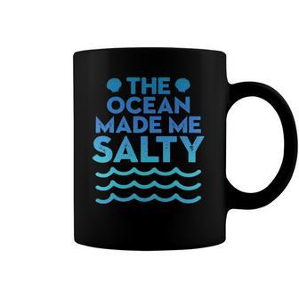 Cute Salt Water Beaches Ocean Make Me Salty Sea Shells Coffee Mug | Mazezy