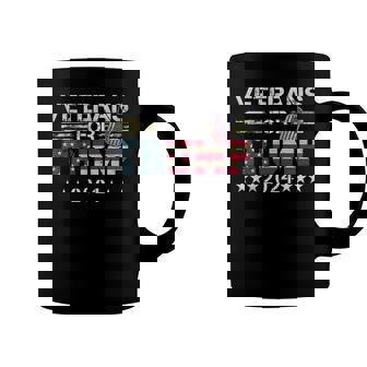 Dad Grandpa Veterans For Trump 2024 American Flag Camo Coffee Mug | Mazezy