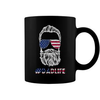 Dad Life Sunglasses American Flag Fathers Day 4Th Of July Coffee Mug - Seseable
