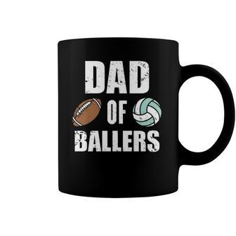 Dad Of Ballers Funny Football Volleyball Dad Coffee Mug | Mazezy AU