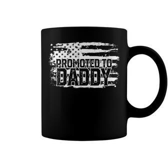 Daddy Dad American Flag 4Th Of July Pregnancy Announcement Coffee Mug - Seseable
