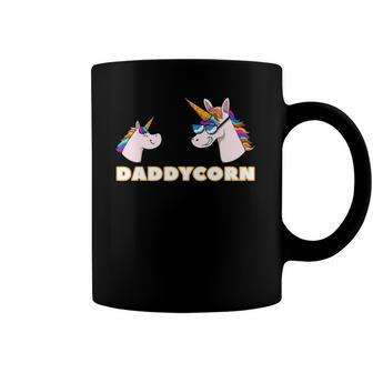 Daddycorn Daddy 1 Kid Father Unicorn Fathers Day Coffee Mug | Mazezy