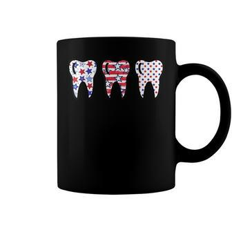 Dental Hygienist Us Flag 4Th Of July Patriotic Tooth Doctor Coffee Mug - Seseable