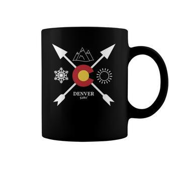 Denver Colorado Directional Crewneck Crossed Arrows Coffee Mug | Mazezy