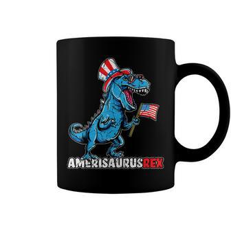 Dinosaur 4Th Of July Funny Amerisaurus T-Rex Gift Costume Coffee Mug - Seseable
