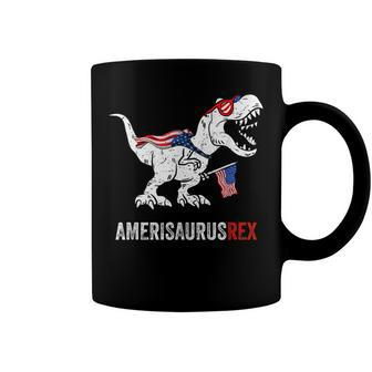 Dinosaur 4Th Of July Kids Boys Amerisaurus T Rex Funny Coffee Mug - Seseable