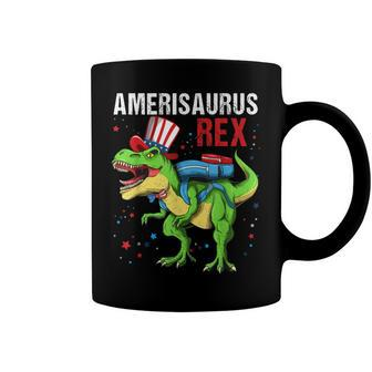 Dinosaur 4Th Of July Kids Boys Men Amerisaurus T Rex Funny Coffee Mug - Seseable