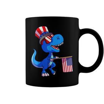 Dinosaur 4Th Of July Usa Flag Dino Kids Boys July 4 Coffee Mug | Mazezy