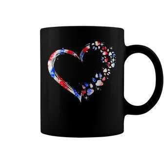 Dog Mom Dad Puppy Love Dogs Paw Heart Tie Dye 4Th Of July Coffee Mug - Seseable