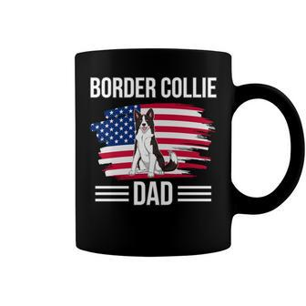 Dog Owner Us Flag 4Th Of July Fathers Day Border Collie Dad Coffee Mug - Seseable