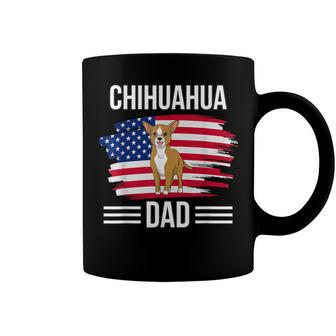 Dog Owner Us Flag 4Th Of July Fathers Day Chihuahua Dad Coffee Mug - Seseable