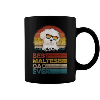 Dog Vintage Best Maltese Dad Ever Fathers Day Puppy Dog Dad Coffee Mug - Seseable