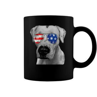 Dogo Argentino Dog Sunglasses Flag American 4Th Of July Coffee Mug | Mazezy