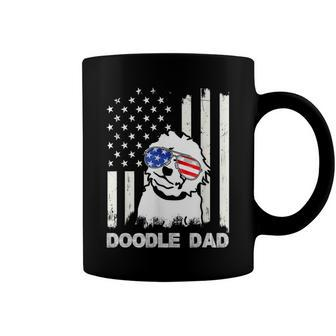 Doodle Dad 4Th Of July Us Flag Dog Dad Patriotic Gift Coffee Mug - Seseable