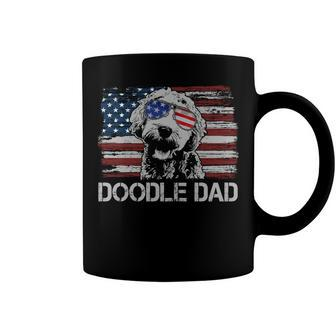 Doodle Dad Goldendoodle Dog American Flag 4Th Of July Coffee Mug - Seseable