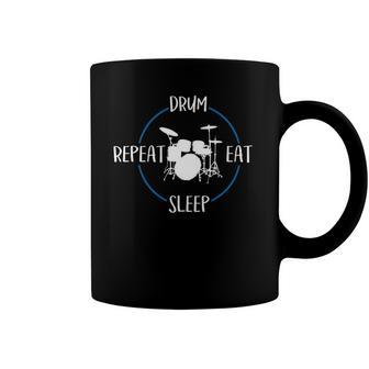 Drum Eat Sleep Repeat Gift For Drummers & Percussionists Coffee Mug | Mazezy