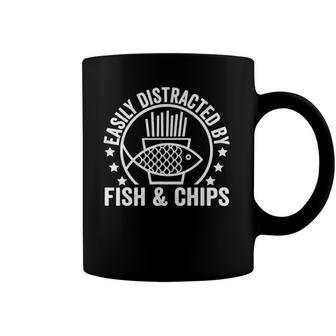 Easily Distracted By Fish And Chips British Food Lover Coffee Mug | Mazezy DE