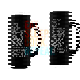 Eat Sleep Cook Repeat Cooking Chef Culinary Lunch Lady Funny Coffee Mug | Mazezy