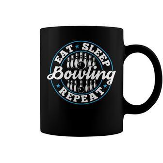 Eat Sleep Repeat Tcool Funny Nerdy Graphic Image Player Bowling Bowler Coffee Mug - Seseable