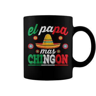 El Papa Mas Chingon Funny Mexican Dad Husband Regalo Flag V3 Coffee Mug - Seseable