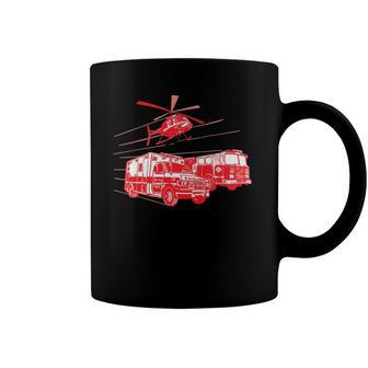 Ems Fire Rescue Truck Helicopter Cute Unique Gift Coffee Mug | Mazezy
