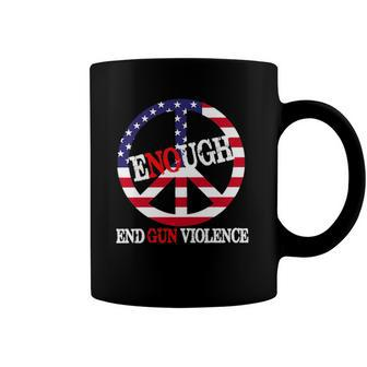 Enough Peace Sign Us Flag End Gun Violence Coffee Mug | Mazezy