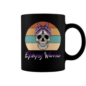 Epilepsy Warrior Skull Women Vintage Purple Ribbon Epilepsy Epilepsy Awareness V2 Coffee Mug | Favorety