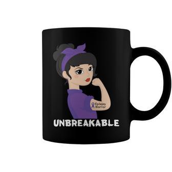 Epilepsy Warrior Strong Women With Purple Ribbon For Epilepsy Awareness Purple Ribbon Coffee Mug | Favorety UK