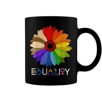 Equality Daisy Lgbt Gay Lessbian Black 4Th Of July Coffee Mug - Seseable