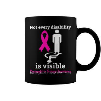 Every Disability Is Visible Eosinophilic Disease Awareness Pink Ribbon Eosinophilic Disease Eosinophilic Disease Awareness Coffee Mug | Favorety UK