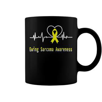Ewings Sarcoma Awareness Heartbeat Yellow Ribbon Ewings Sarcoma Ewings Sarcoma Awareness Coffee Mug | Favorety