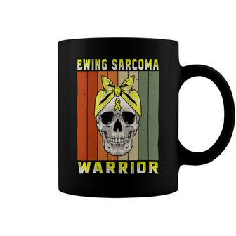 Ewings Sarcoma Warrior Skull Women Vintage Yellow Ribbon Ewings Sarcoma Ewings Sarcoma Awareness Coffee Mug | Favorety