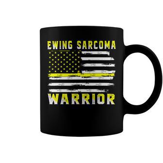 Ewings Sarcoma Warrior Usa Flag United States Flag Yellow Ribbon Ewings Sarcoma Ewings Sarcoma Awareness Coffee Mug | Favorety