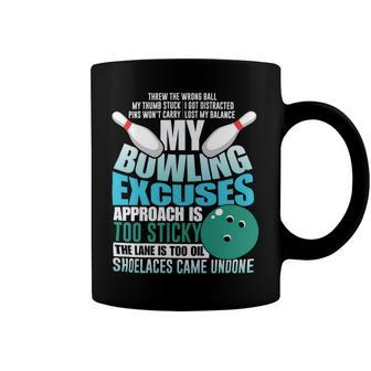 Exuses Funny Ball Strike Sport 26 Bowling Bowler Coffee Mug - Seseable