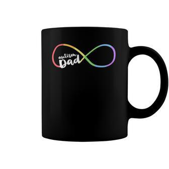 Family Autism Awareness Dad Rainbow Infinity Symbol Coffee Mug | Mazezy