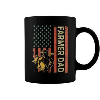 Farmer Dad American Flag Fathers Day 4Th Of July Patriotic Coffee Mug - Seseable