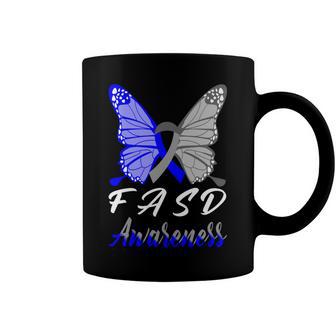 Fasd Awareness Butterfly Blue And Grey Ribbon Fetal Alcohol Spectrum Disorder Fetal Alcohol Spectrum Disorder Awareness Coffee Mug | Favorety CA