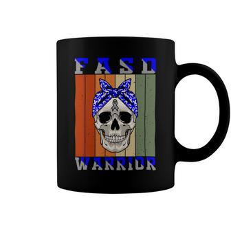 Fasd Warrior Skull Women Vintage Blue And Grey Ribbon Fetal Alcohol Spectrum Disorder Fetal Alcohol Spectrum Disorder Awareness Coffee Mug | Favorety AU