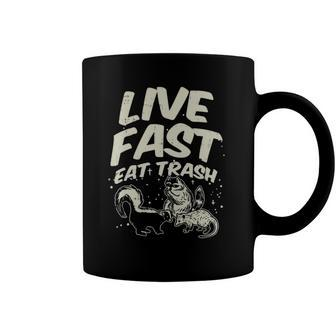 Fast Live Eat Trash Skunk Raccoon Opossum Street Cats Coffee Mug | Mazezy